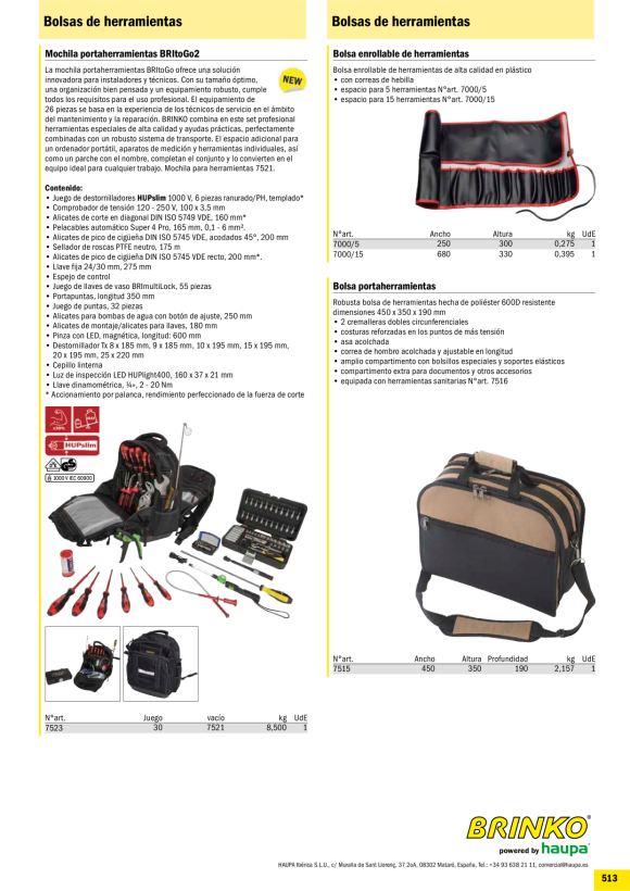 HAUPA  Werkzeugrolltasche 5-teillg 7000/5
