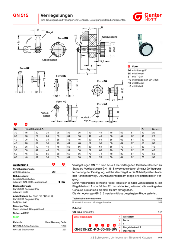 Ganter Hakenverriegelungen, Edelstahl 115.8-RG-18-H1-N-2