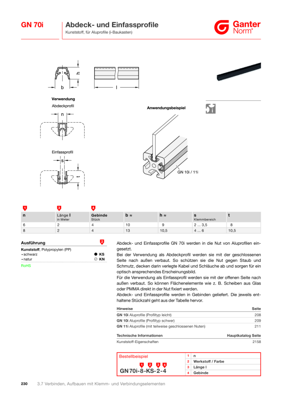 Ganter Abdeckprofile 71I-8-AN-2-4