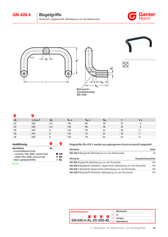 Ganter Verstellbare Klemmhebel, Edelstahl 300.7-78-M8-SR