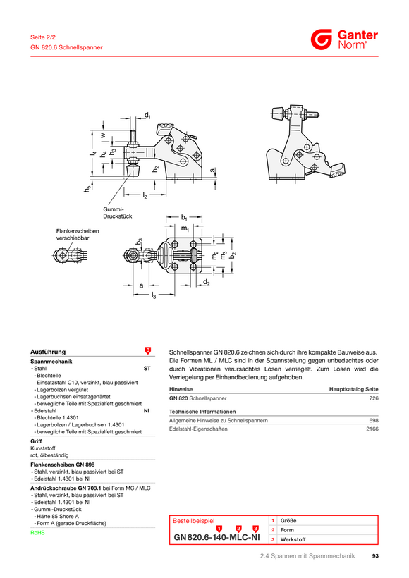 Ganter Verstellspindeln, Edelstahl 3440-NI-14-M12-68