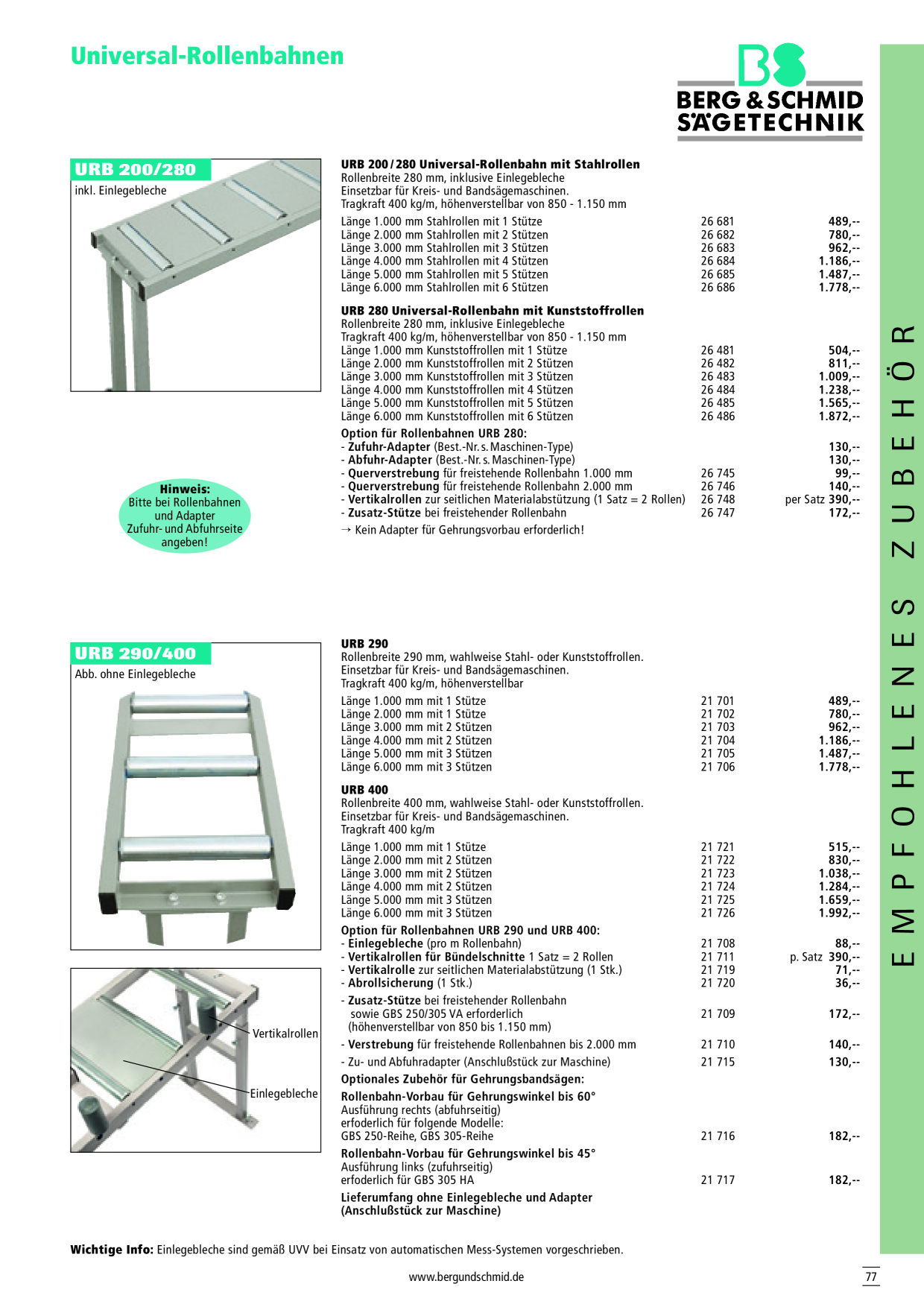 Berg & Schmid Zu- und Abfuhradapter für URB 290/400 21715