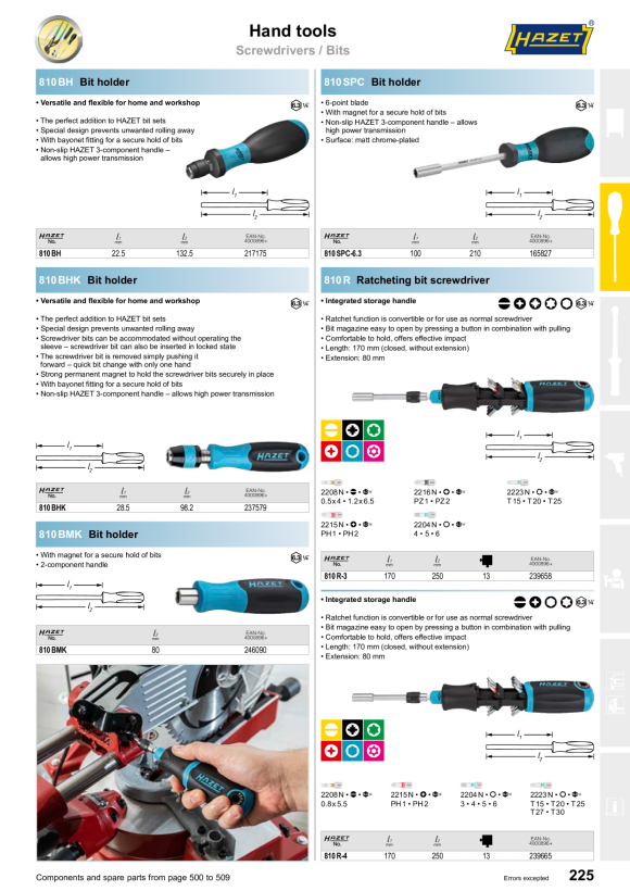 HAZET SCREWDRIVER SET 810SPC/5PH