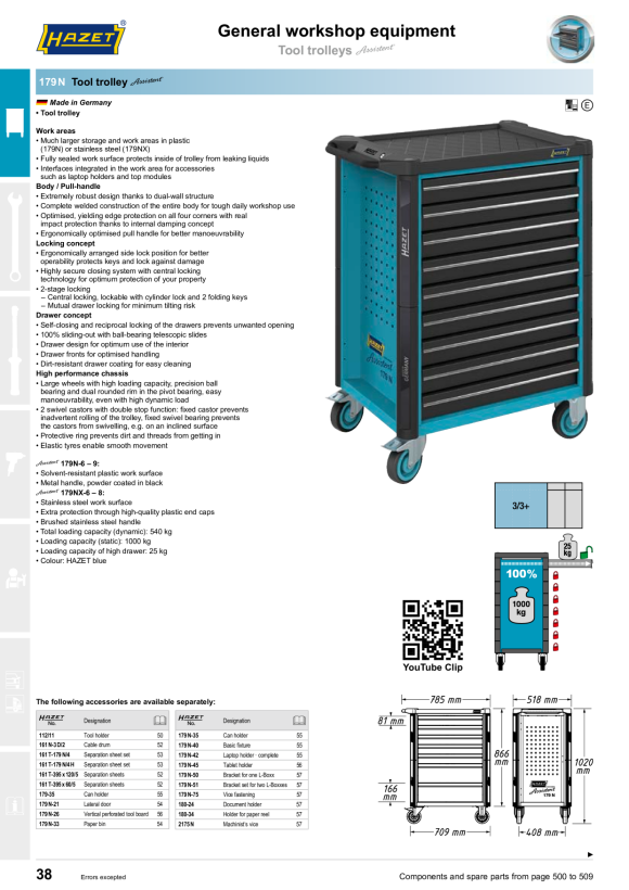 HAZET Tool trolley 179-8-RAL