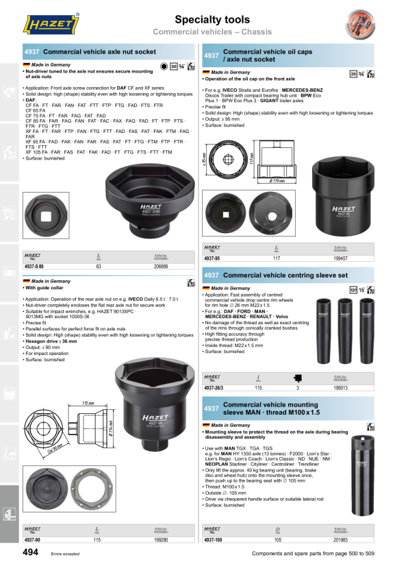 HAZET Slotted bushing removal tool 4937-2/32