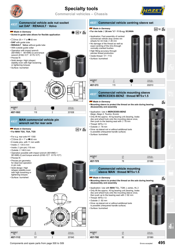 HAZET Slotted bushing removal tool 4937-2/32