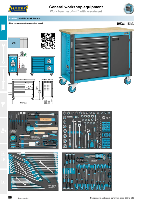 HAZET Workbench, mobile 179NW-7-RAL