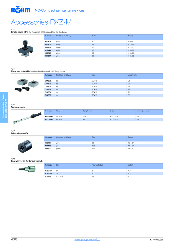 RÖHM Adapter Inn.4Kt-Sw14:Sw1/2”, Spind.Rke-3M: Momentnyckel 161103