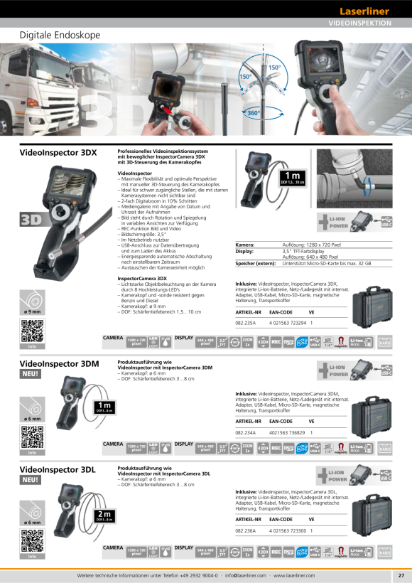 Laserliner VideoInspector 3D (4-way) 082.238A