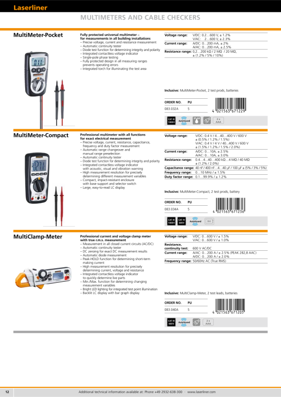 Laserliner MultiClamp-Meter 083.040A