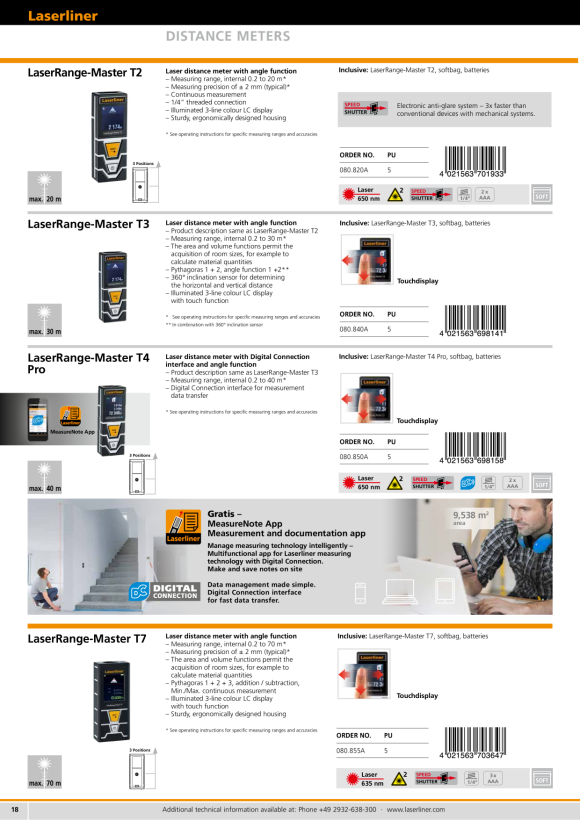 Laserliner DistanceMaster Compact Plus (40m, BLE) 080.938A