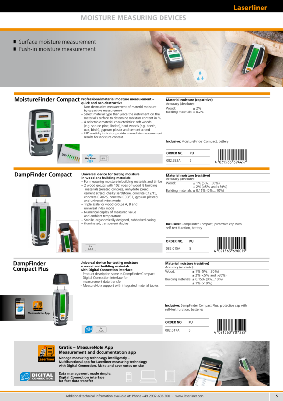 Laserliner DampFinder Compact Plus (BLE) 082.017A