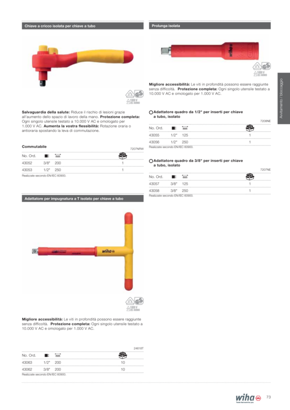 Wiha Steckschlüsseleinsatz isoliert 246 1/4" - 4 x 65 mm 43110