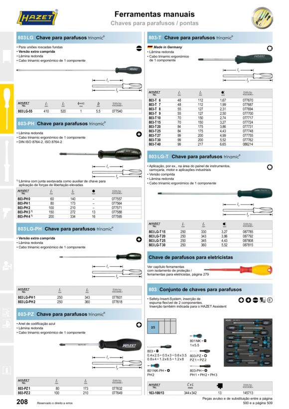 HAZET CHAVE DE FENDA 803-PZ3