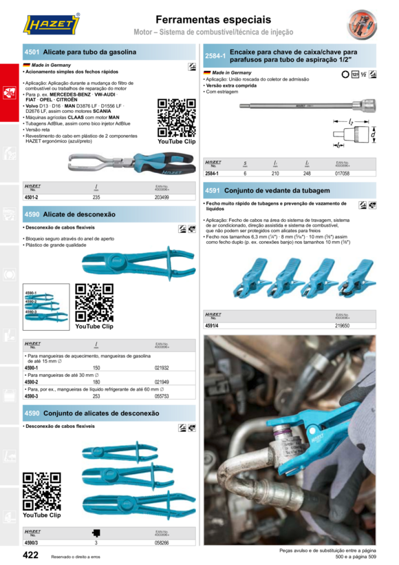 HAZET ALICATE DE BRAÇADEIRA DE MANGUEIRA 4590N/2