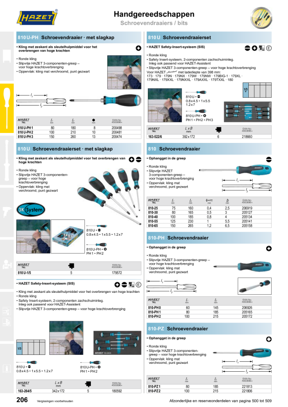 HAZET WINKELWAGENTJE TORX SCHROEVENDRAAIER 810TSPC/6-SO