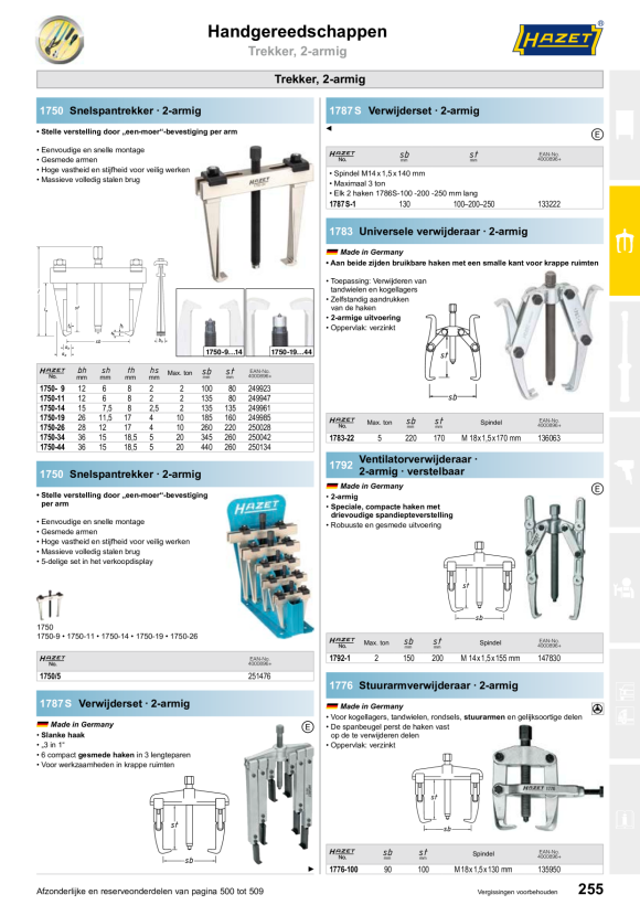 HAZET Haak ingesteld 1783-02-04