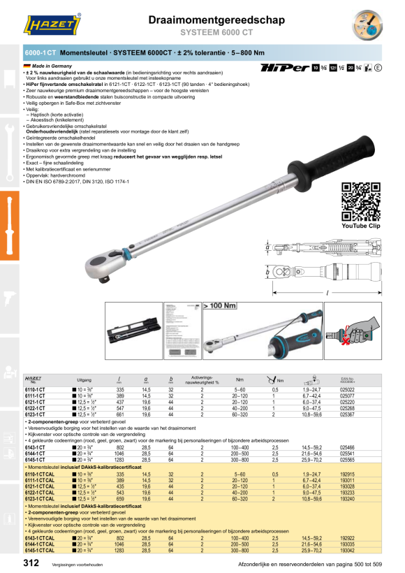 HAZET MOMENTSLEUTELSET 6145-1CT/2