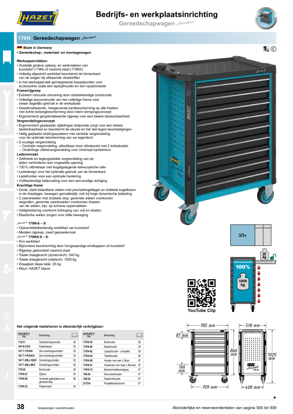 HAZET Werkplaatswagen 179N-9-RAL