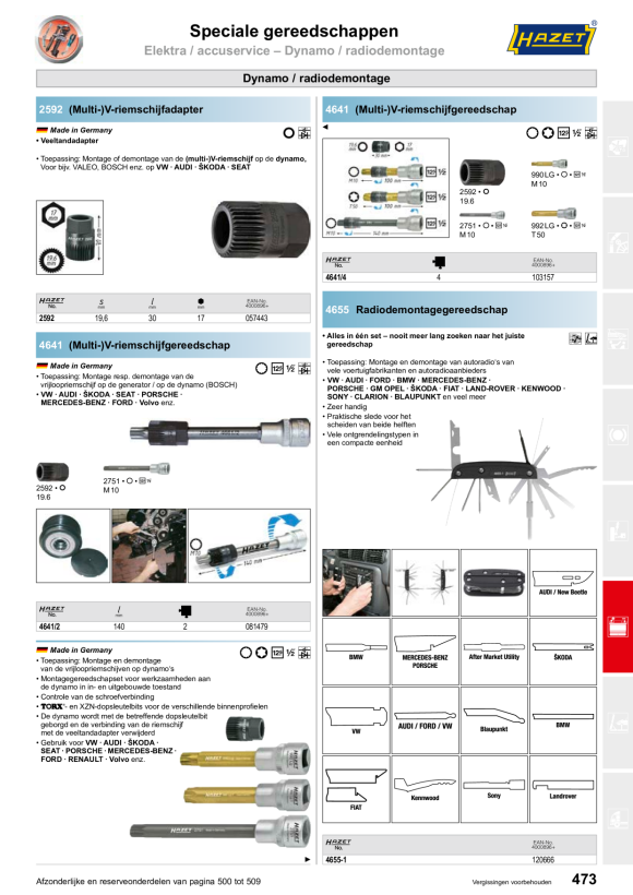 HAZET Gereedschap voor V-riempoelie 4641K/3