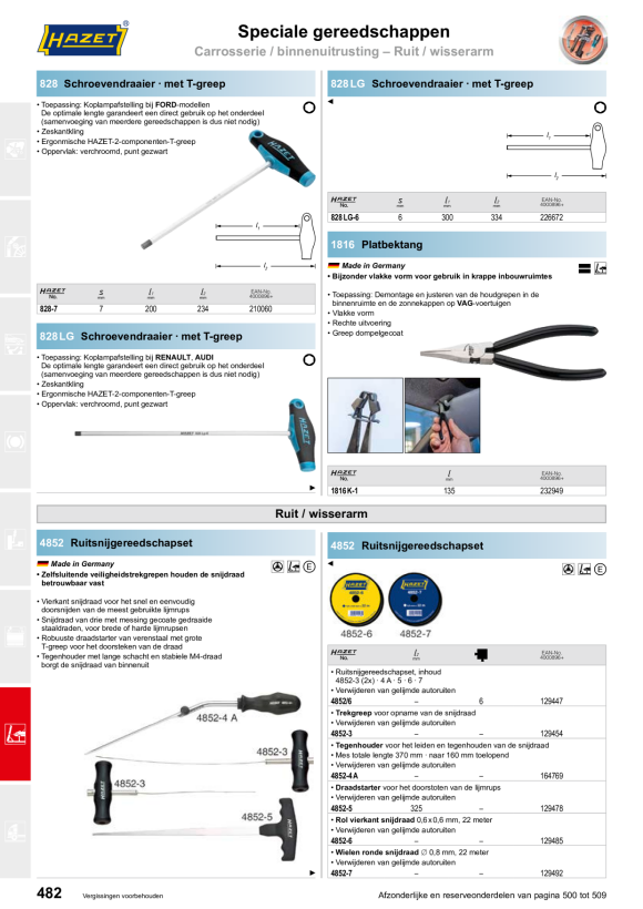 HAZET VERVANGINGSMESSENSET 4852-01/2