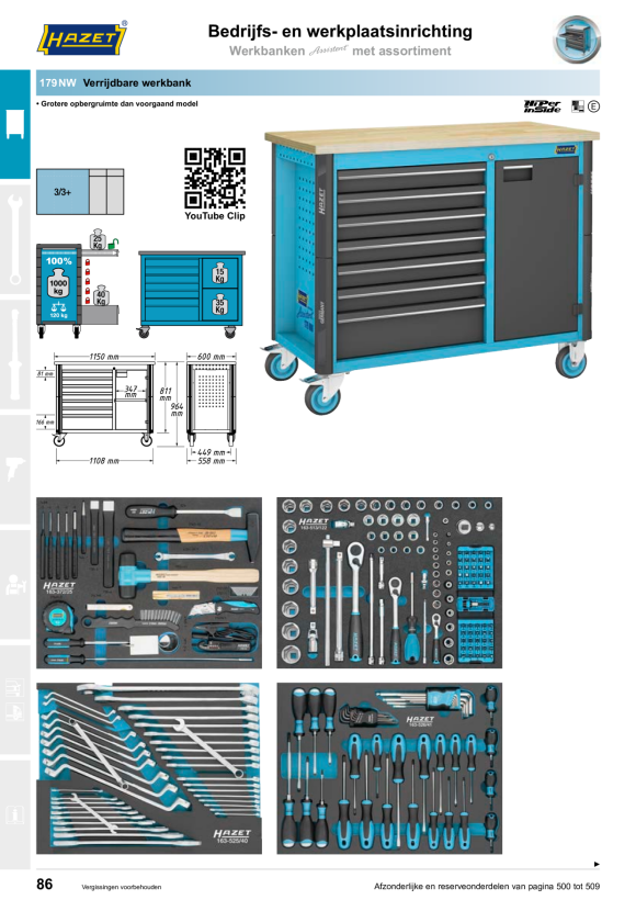 HAZET Werkbank, mobiel 179NW-7-RAL