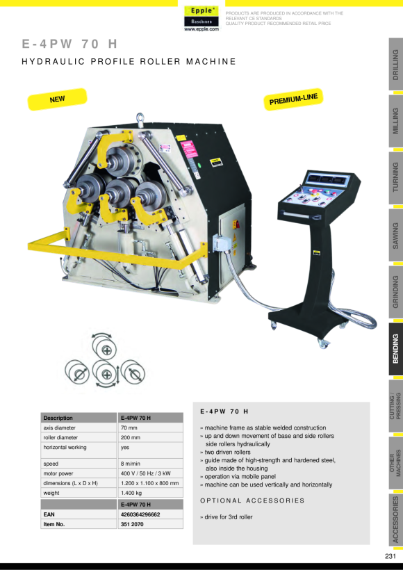 Epple PW 40 - Set 7 für Kunststoff 550 2070
