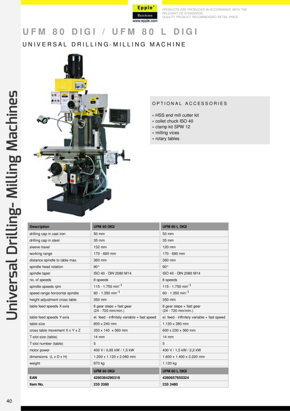 Epple HSS Schaftfräserkassette 20 tlg. 535 1020