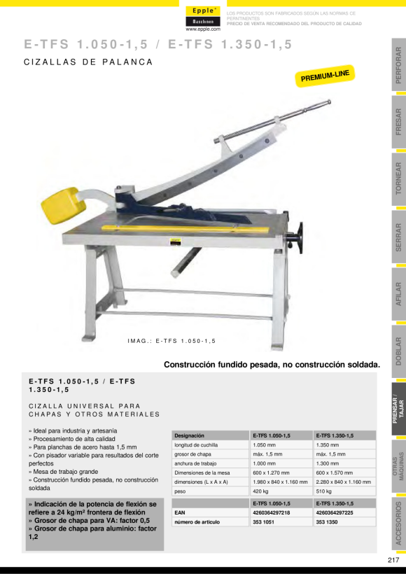 Epple E-TFS 1.350 - 1,5 - Universelle Schere 353 1350