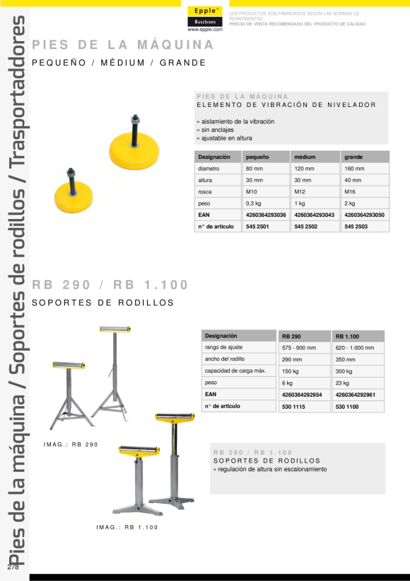 Epple Maschinenfüsse mittel 545 2502