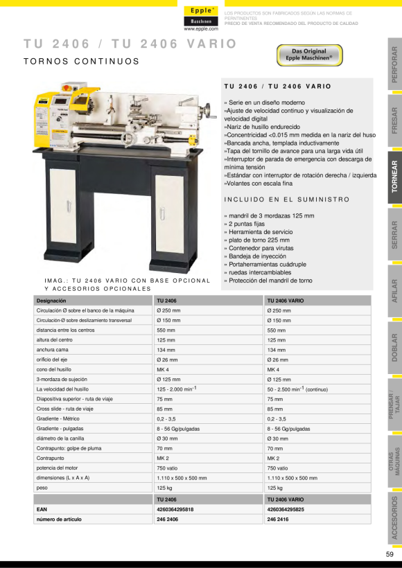 Epple TU 2004 V - Drehmaschine 246 2014