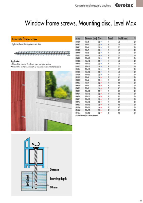 Eurotec Glazing block black - 100 x 22 x 4 (L x W x H) 964591