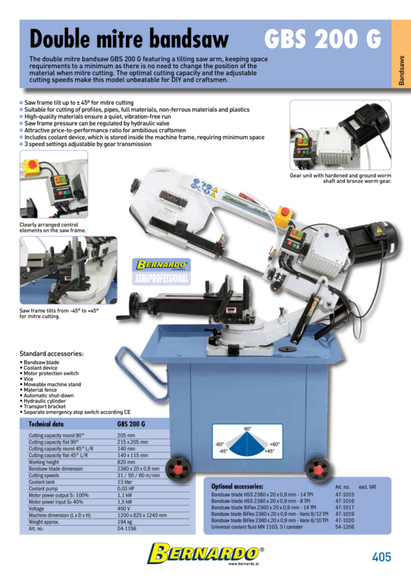 Bernardo Doppelgehrungsbandsäge GBS 200 B 04-1155