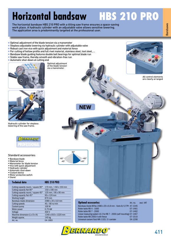 Bernardo Horizontalbandsäge HBS 150 Z / 230 V 04-1689
