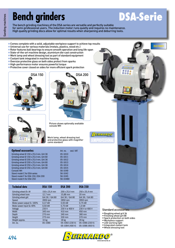 Bernardo Doppelschleifmaschine DSA 200 / 230 V 05-1092