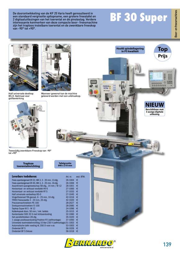 Bernardo Bohr- und Fräsmaschine BF 30 Super 02-1042