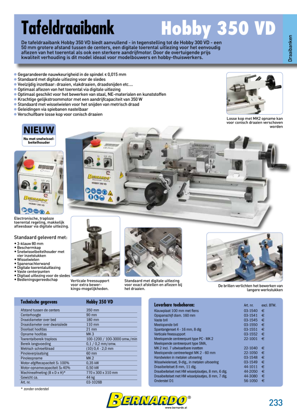 Bernardo Leitspindeldrehmaschine Hobby 300 Super 03-1027B