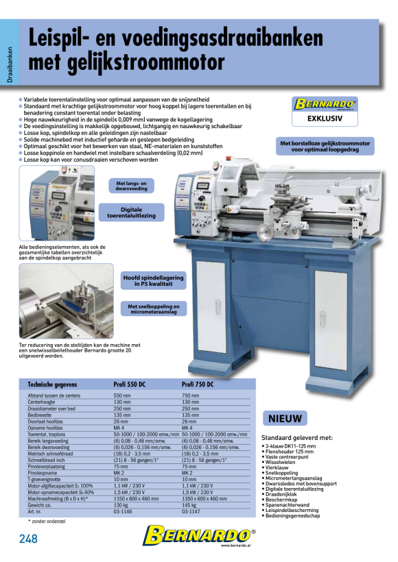 Bernardo Leit- und Zugspindeldrehmaschine Profi 750 DC / 230 V 03-1147