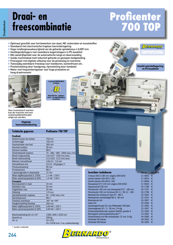 Bernardo Bearbeitungszentrum Proficenter 700 Top / 230 V 03-1251