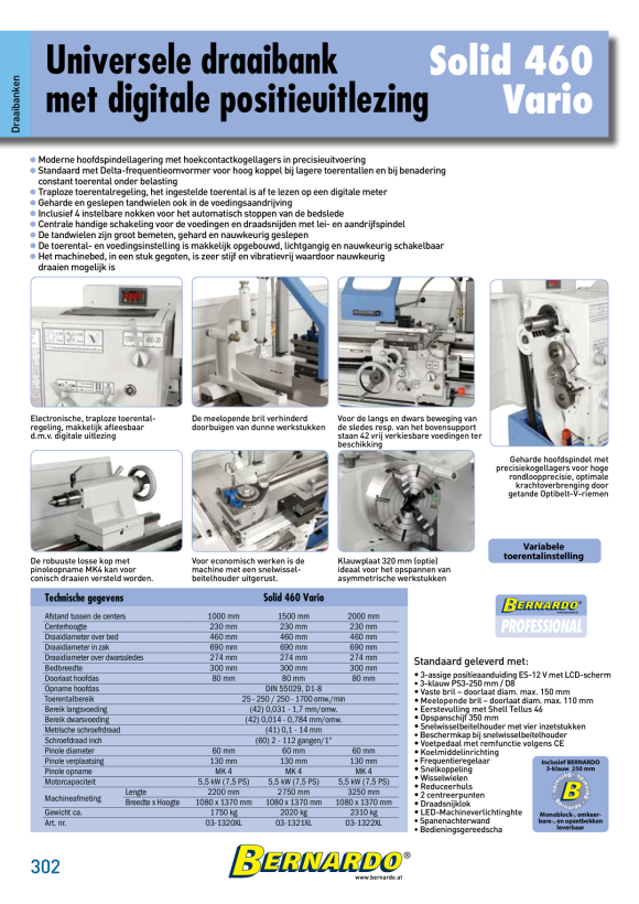 Bernardo Universaldrehmaschine SOLID 460 x 1500 Vario 03-1321XL