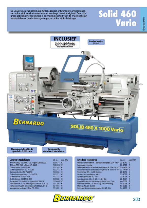Bernardo Universaldrehmaschine SOLID 460 x 1500 Vario 03-1321XL