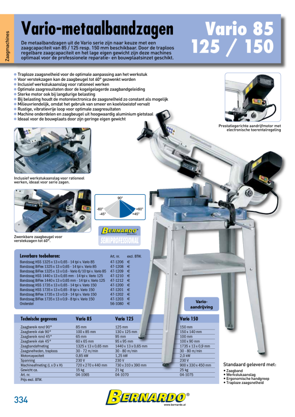 Bernardo Metallbandsäge Vario 85 / 230 V 04-1065