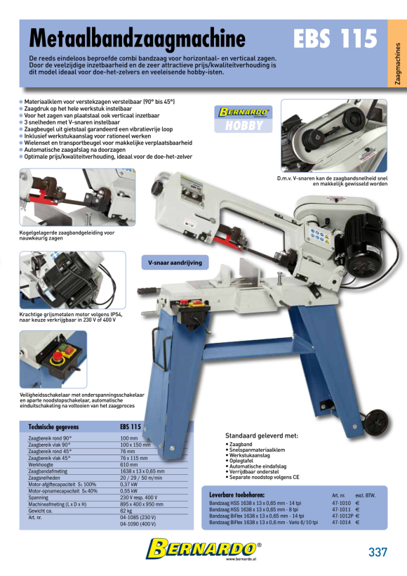 Bernardo Metallbandsäge EBS 115 / 230 V 04-1085