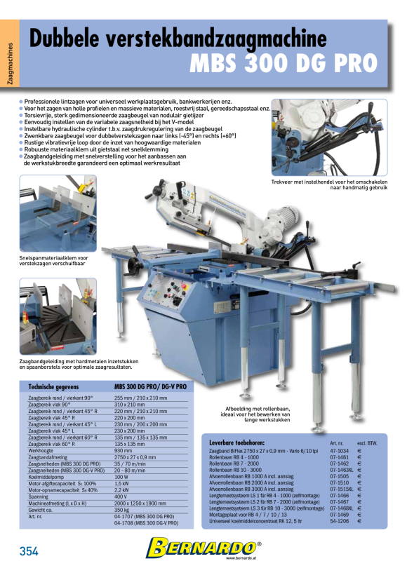 Bernardo Doppelgehrungsbandsäge MBS 300 DG Pro / 400 V 04-1707