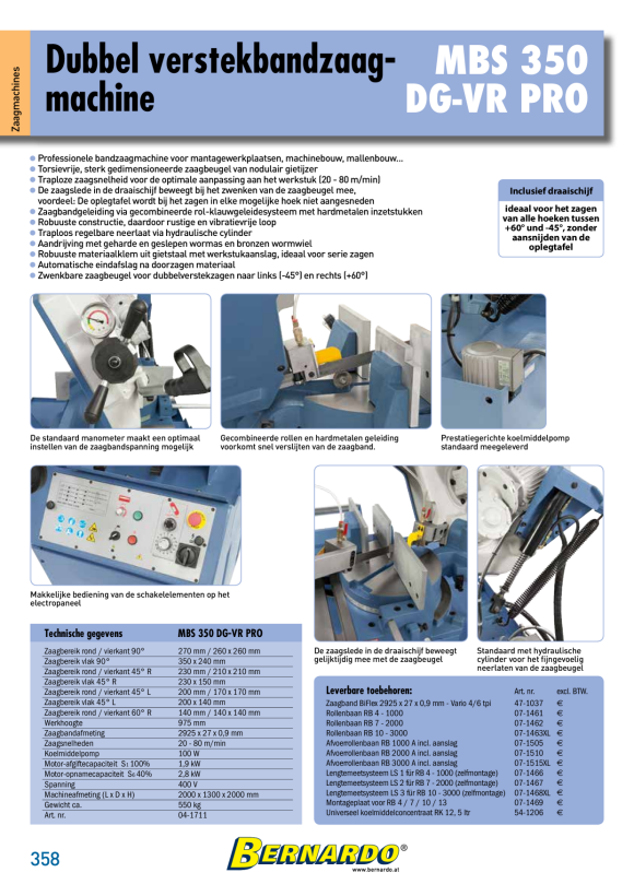 Bernardo Doppelgehrungsbandsäge MBS 350 DG-VR Pro / 400 V 04-1711