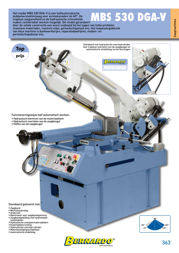 Bernardo Halbautomatische Doppelgehrungsbandsäge DGS 460 H 04-1712