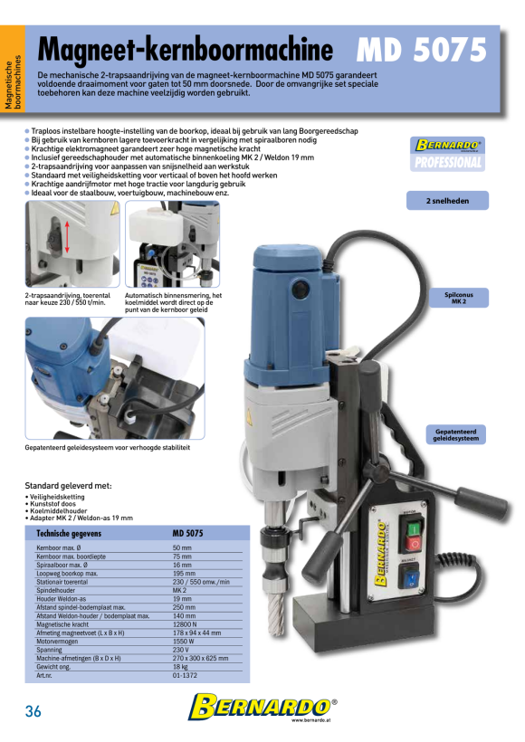Bernardo Magnet-Kernbohrmaschine MD 5075 01-1372