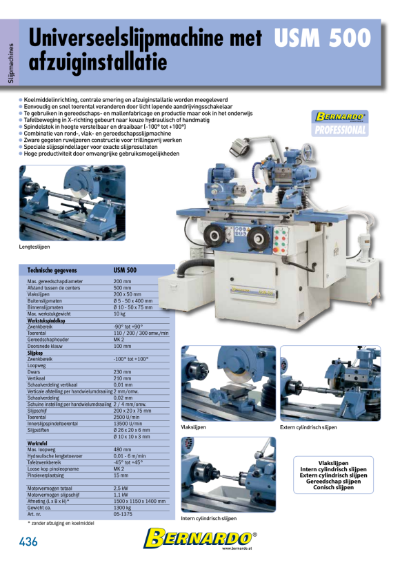 Bernardo Universal-Schleifmaschine USM 500 mit Absaugung 05-1375