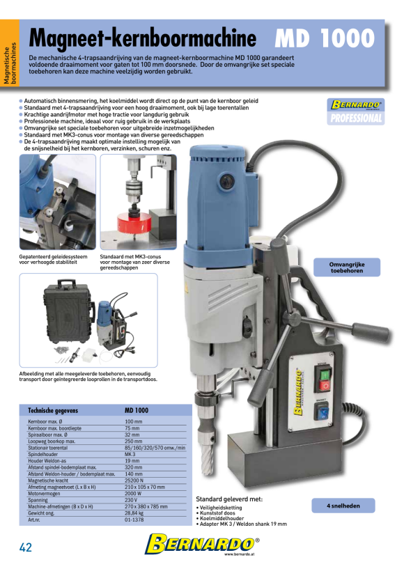 Bernardo Magnet-Kernbohrmaschine TPC 3000 01-1376