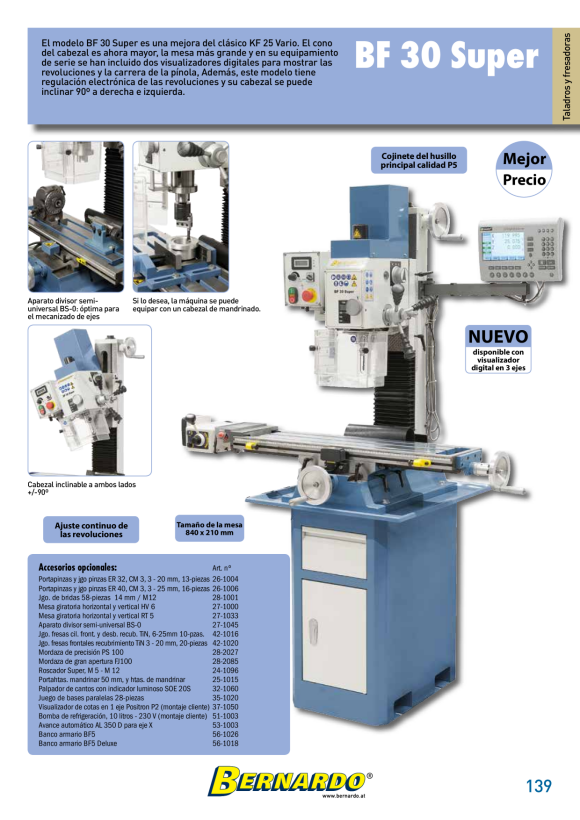 Bernardo Bohr- und Fräsmaschine BF 30 Super 02-1042